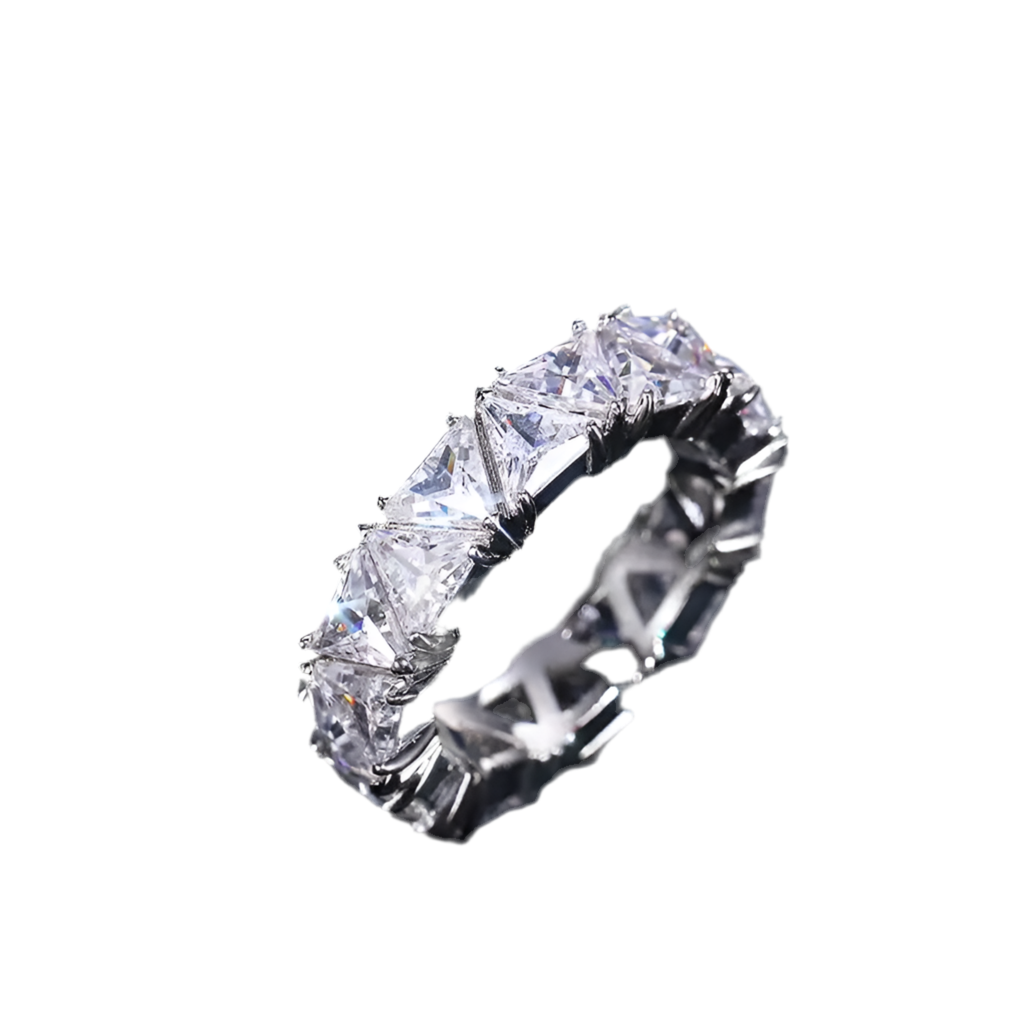 Silver zircon ring