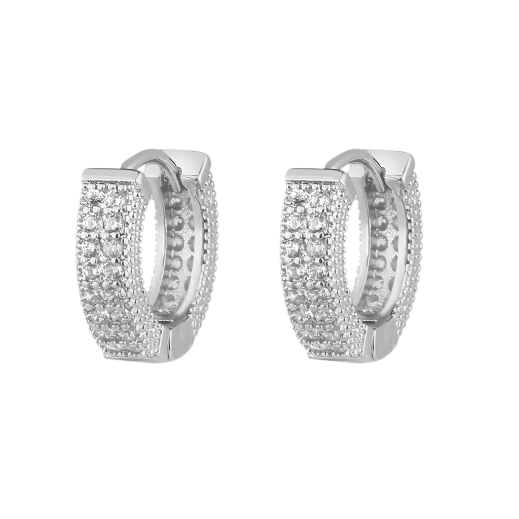 Crystal earrings-Silver