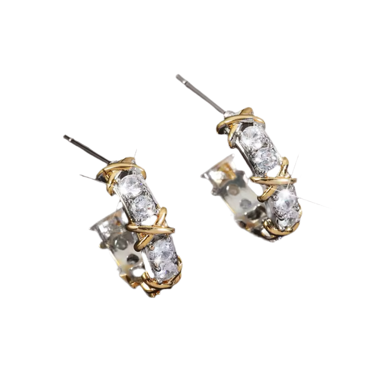 Diamond earrings-Gold