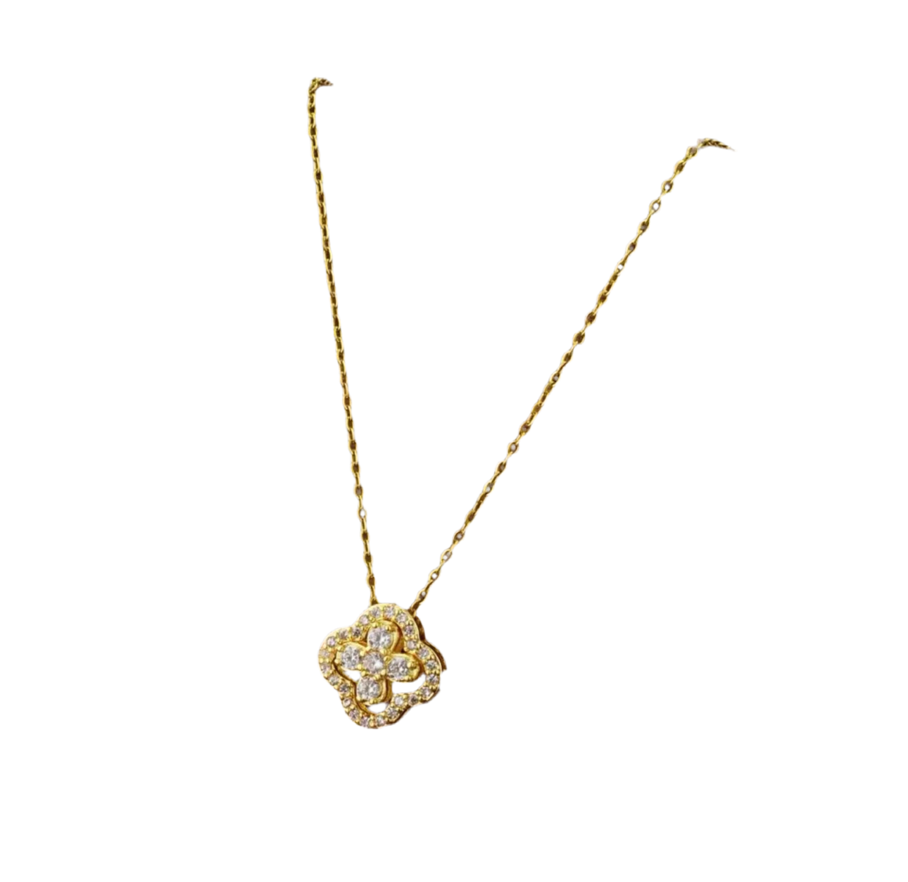 Four-leaf necklace-Gold
