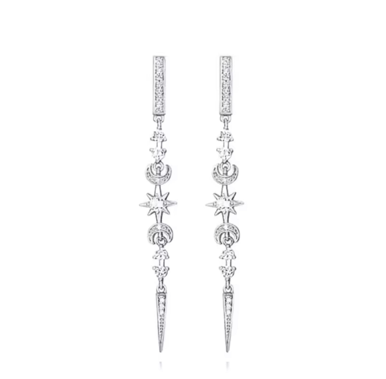 Spike hoops earrings-Silver
