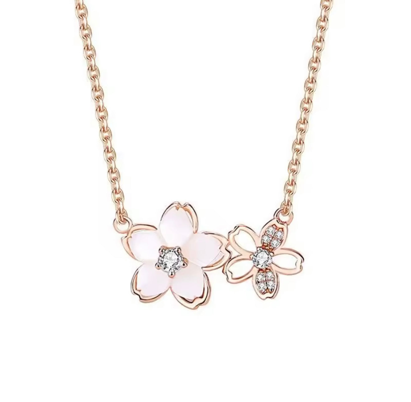 Sakura necklace-Gold/Pink