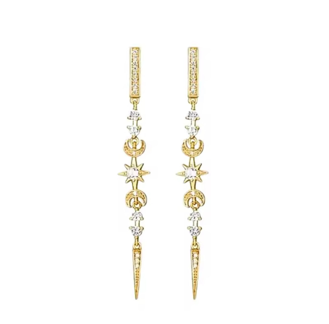 Spike hoops earrings-Gold