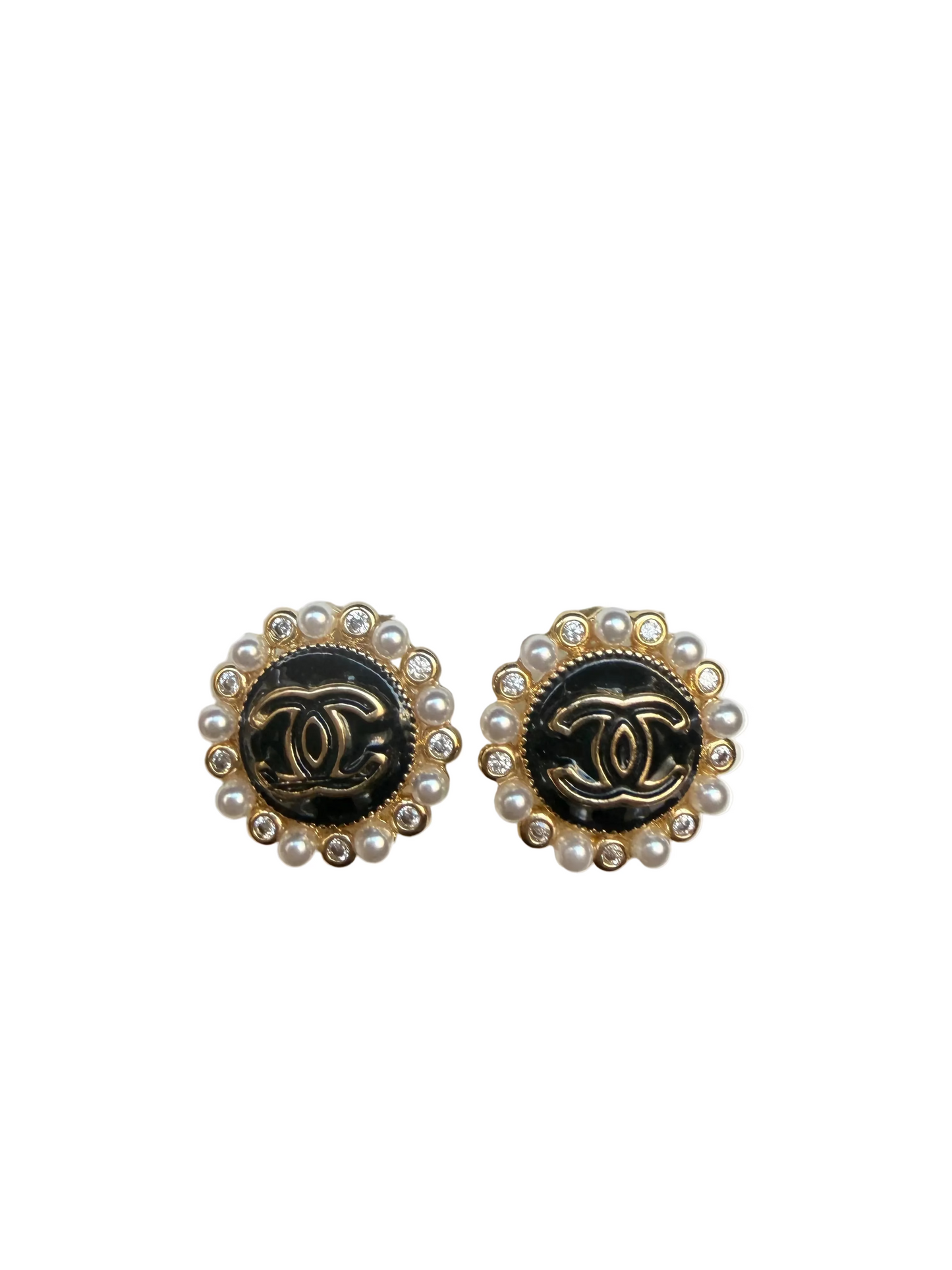 Chanel black earrings