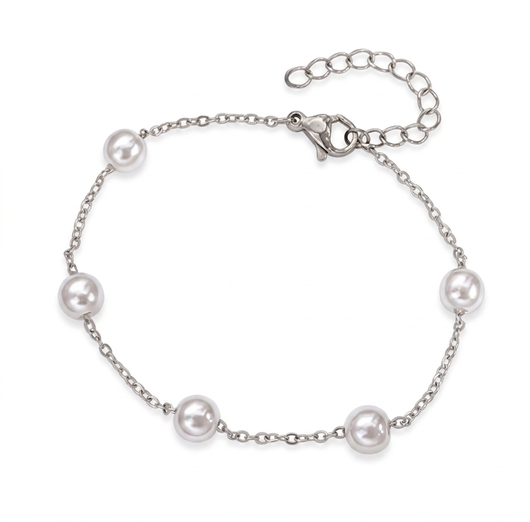 Luna Pearl bracelet-Silver