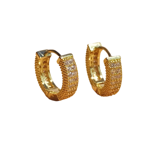 Crystal earrings-Gold