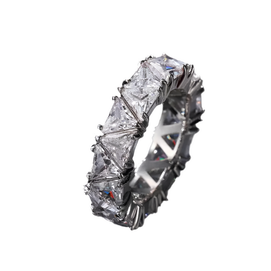 Silver zircon ring