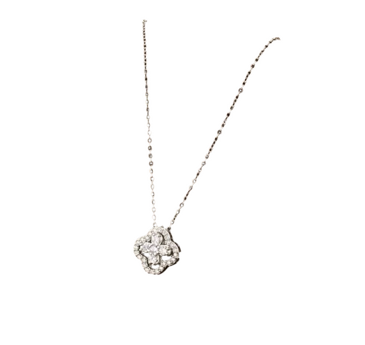 Four-leaf necklace-Silver