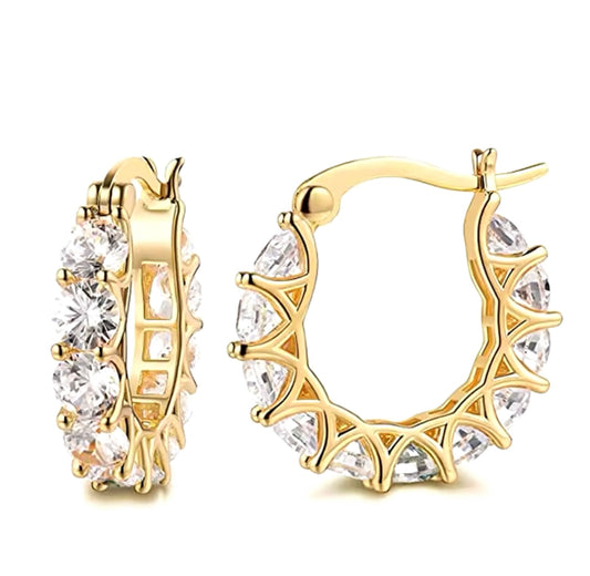 Hoop earrings-Gold