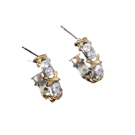 Diamond earrings-Gold