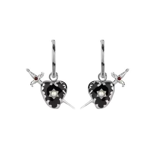 Lumia heart earrings-Silver