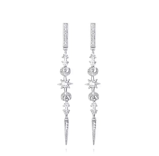 Spike hoops earrings-Silver