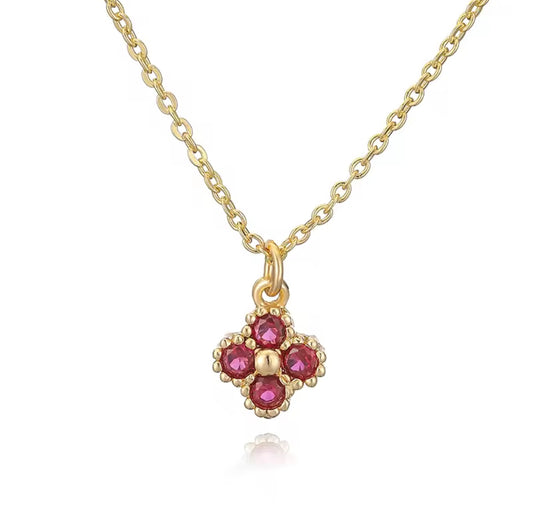 Fleur necklace-Pink