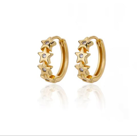 Star earrings-Gold