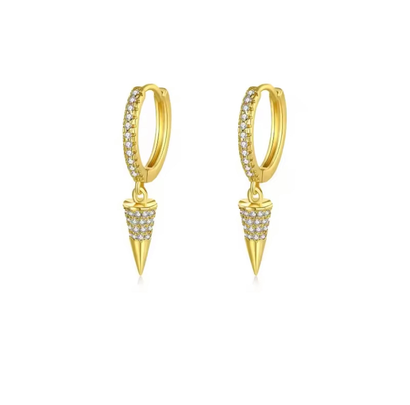 Hoop spike earrings-Gold