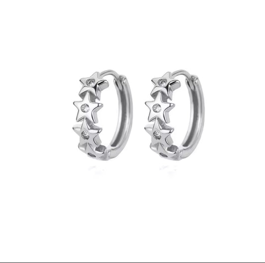 Star earrings-Silver