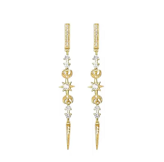 Spike hoops earrings-Gold