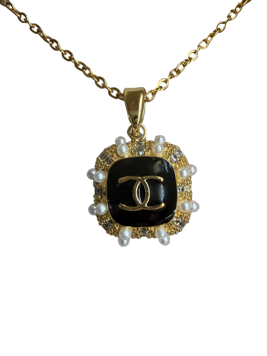 Chanel black necklace