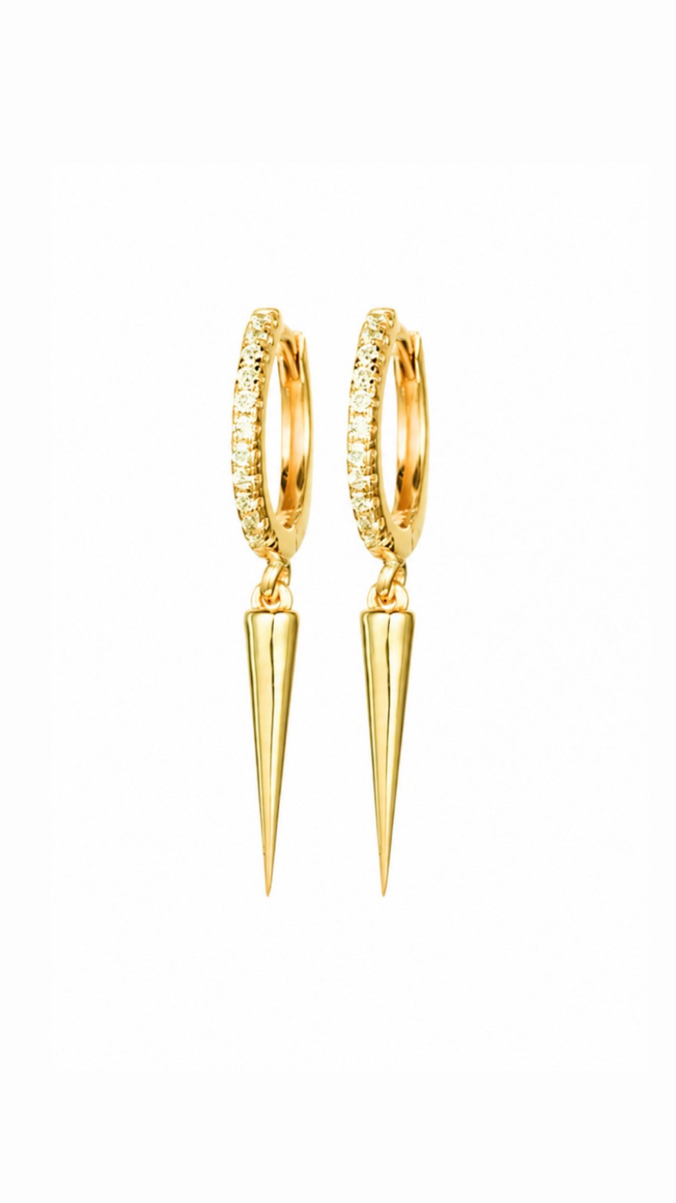 Edge spike earrings-Gold