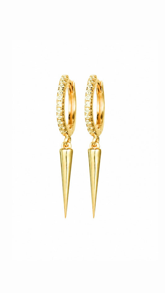 Edge spike earrings-Gold