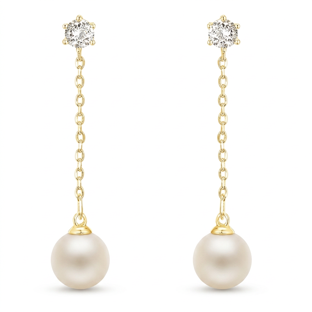 Luna Pearl earrings-Gold