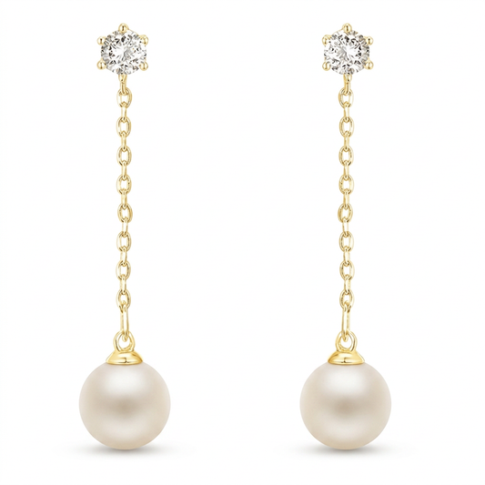 Luna Pearl earrings-Gold