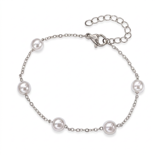 Luna Pearl bracelet-Silver