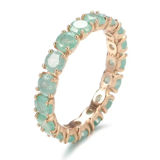 Green stone ring